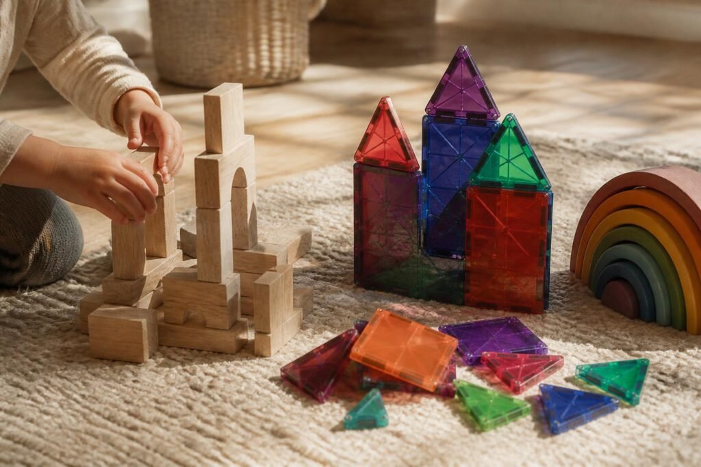 blocks-magnetic-tiles-rainbow-stacker