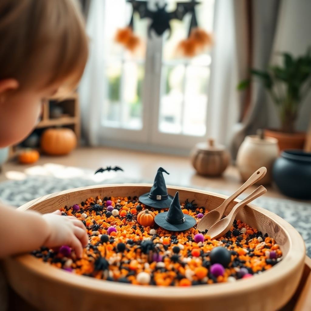 halloween-sensory-bin-purple-small-bowl halloween sensory bin